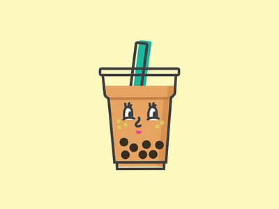 miss Boba Milk Tea boba illustration milktea royaltea ui ux