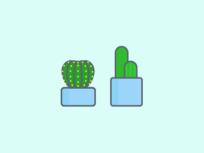 Cactus buddies! cactus dessert drawing icon illustration plant ui