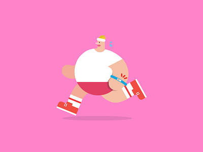 Exercise exercise exercising illustration red sneakers running sweaty ui ux wearable