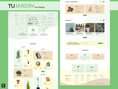 TUJARDIN - Landing page diseño web figma garden jardin jardineria landing page planta plantas ui ui design user interface web design