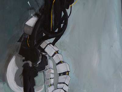 Still Alive blue glados illustration paint portal traditional