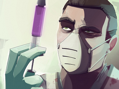 Dr. Zed borderlands character digital illustration paint teal