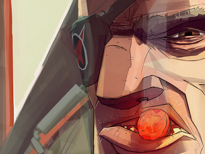 General Knoxx borderlands digital illustration orange