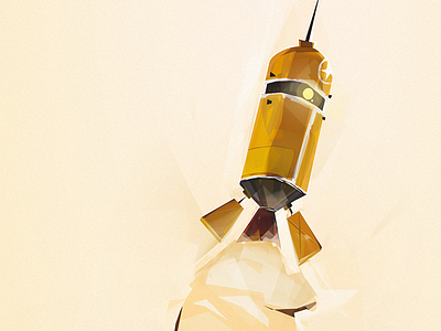 The Beautiful Launch digital illustration rocket yellow