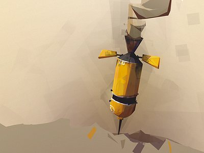 The Beautiful Landing digital illustration rocket yellow