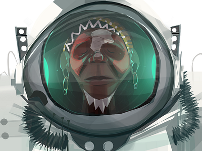 The tribal dude in the space suit african astronaut digital illustration space suit tribal