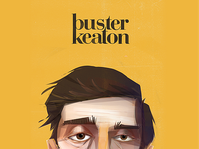 Buster Bust buster caricature digital illustration keaton portrait type yellow