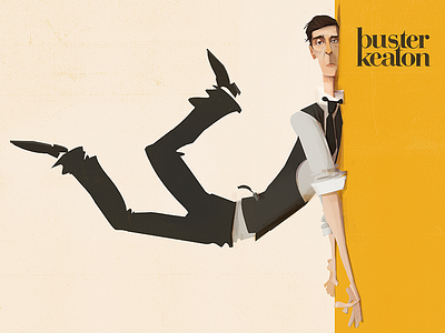 Buster Busted buster digital illustration keaton type yellow