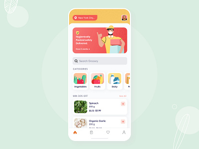 Grocery Delivery app design branding clean coronavirus covid 19 delivery delivery app design graphic design grocery grocery app illustration ios ui user experience ux vector