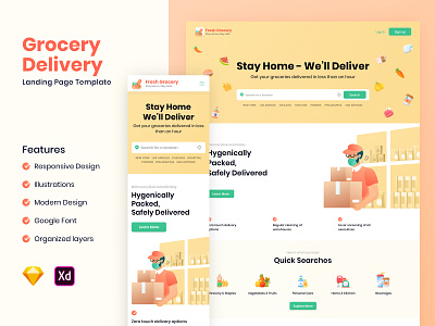 Fresh Grocery - Landing Page Template