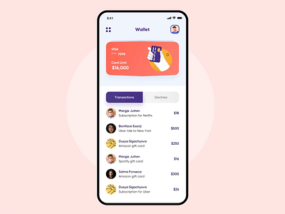 Share credit card with friends and family animation design finance finance app fintech illustration interaction interface ios iphone micro interaction microinteraction privacy radar transaction transactions ui user experience ux wallet