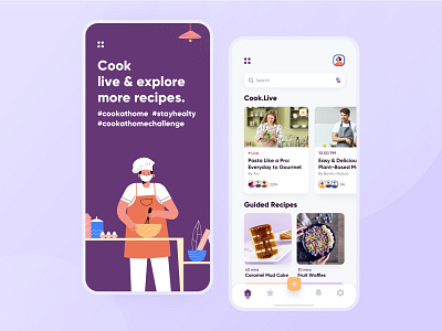 Live cooking app concept covid19 design event app food food app interface ios learning platform minimal recipes restaurant stayhome tutorial ui user experience ux