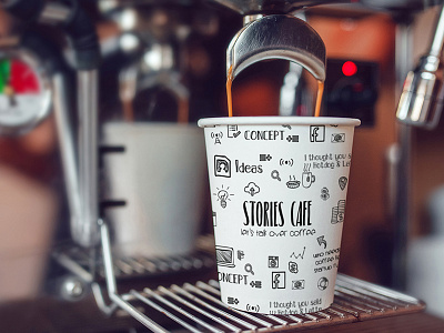 Stories Cafe - Branding branding cafe calligraphy coffee coffee branding concept facebook icon idea logo packaging stories