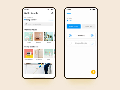 House Cleaning iOS app concept app cart cleaning service home house house cleaning inspiration interface ios location minimal process trade ui ux