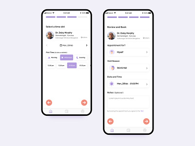 Book Doctor Appointment Online - Select Time Slot And Book app booking dailyui health health app health care hospital icons illustration interface ios iphone light minimal practo time picker ui ux vector zocdoc