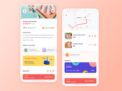 Food Item Detail and Cart amazonfresh app delivery design drone fooddelivery freshdirect grocery instacart interface ios meat navigation on demand peapod postmates shipt ui user experience ux