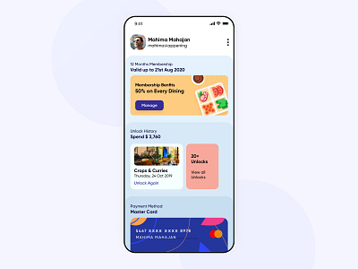 Dining Membership app clean club design food illustration interaction interface ios iphone lifestyle membership minimal mobile ui user experience ux vector