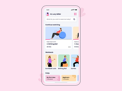 Maternity Fitness app baby design exercise fitness health illustration ios iphone mobile mother pregnancy pregnant ui user experience user interface ux workout