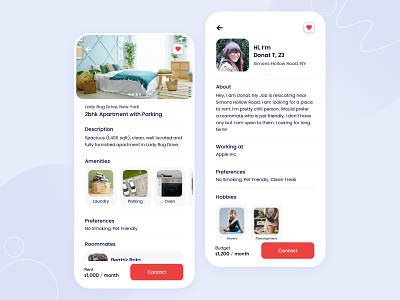 Find your next roommate - WIP airbnb app clean design find a flat flatmate interface ios iphone real estate app room booking roommate typography ui user experience ux vacation rental