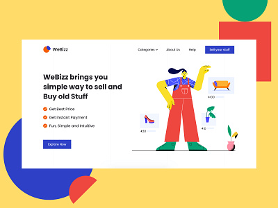 Homepage Hero Design - Sell and Buy Old Stuff