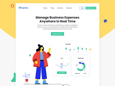 Expenses Hero Banner analytics analytics chart business website design expense management expenses landing page fintech homepage interface management minimal statics ui user experience web page