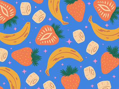 Food Pattern - Strawberry Banana