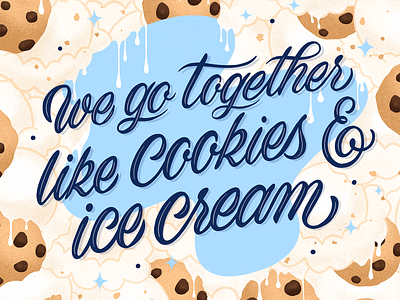 Tiff's Treats Script Hand Lettering - Cookies & Ice Cream cookies design digital art graphic design hand lettering ice cream illustration lettering pattern script