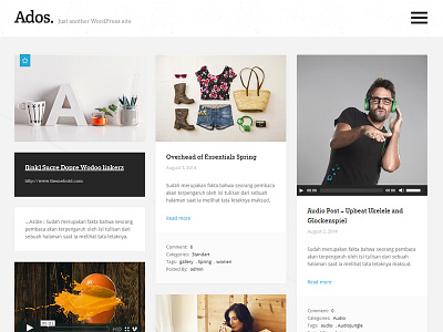 Ados Clean & Minimalistic Wordpress Theme ados clean design elite envato front page minimalistic themeforest wordpress wp