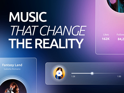Music Platform - UI/UX Concept artist interaction labels landing page music platform playlist uiux web design