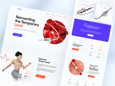Landing Page For Heart Device device healthcare home page landing page medical medicine product page ui ux website