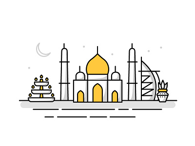 Middle East / India Landmark Icons india landmark lantern lights middle east taj mahal travel