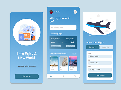 Flight App mobule app design ui ux