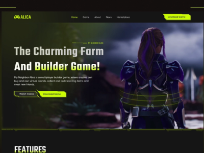 Alice Gaming Website Design