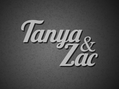 Tanya & Zac Logo black grey logo white