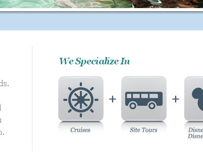We Specialize In icons teal travel