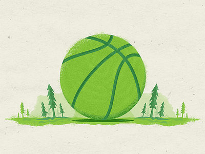 Basketball in the woods