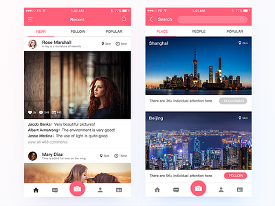 Daily UI #003 - Recent And Search 100day app daily pink recent search social ui