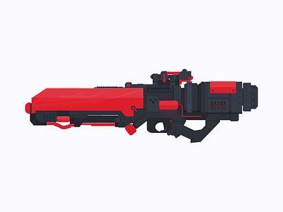 Flame Gun arms color fiction flame flat future gun red science