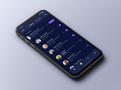 Here - Contact app chat contact dark iphonex purple social ui