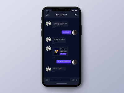 Here - Chat app chat contact dark iphonex purple social ui