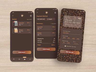 Daily UI 002 : Credit card checkout coffee credit card dailyui graphic design mobile app payment ui user interface xd