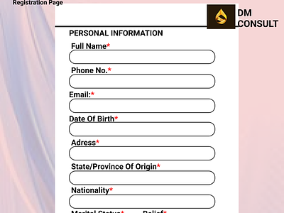 Registration form