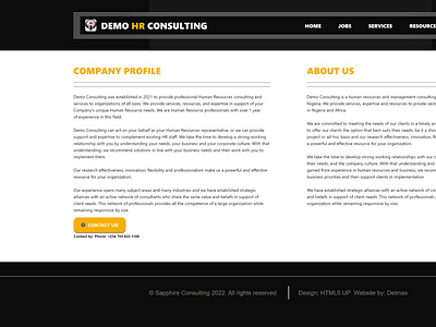 Ui ux design landing page for hr company