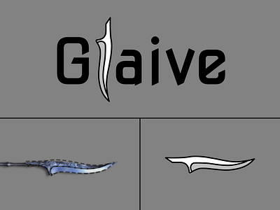 Glaive design digital art glaive icon logo pole weapon vector