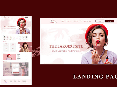 Makeup landing page graphic design landing page mobile mockup ui ux website