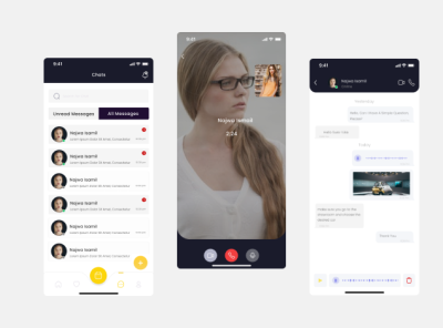 chat screen branding design e commerce illustration landing page mobile ui ux