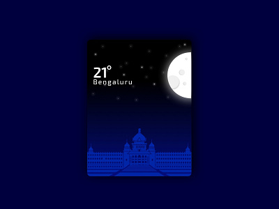 Bengaluru Nights bengaluru blue city clean design designedininda desktop flat illustration mobile night life nightsky ui weather