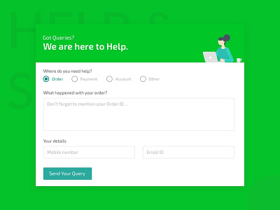 Help & Support clean desktop flat green help help desk illustration support typography ui uidesign uiux ux