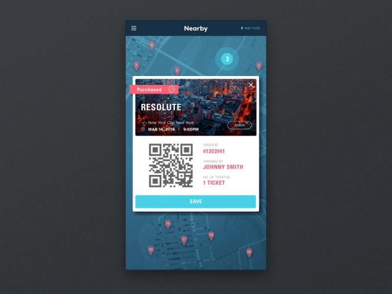 Ticket Purchase Animation animation app design location maps motion touch id ui ux