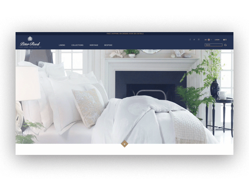 Peter Reed Motion british ecommerce linens luxury parallax principle